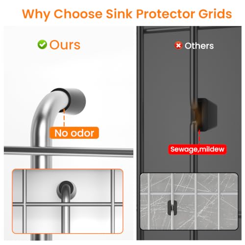 Sink Bottom Grid 28-3/8" x 14-3/16", Rear Drain with Corner Radius 3/8", Sink Protector for Kitchen Sink Single Bowl Farmhouse Sink by jjv - Used condition - Image 3