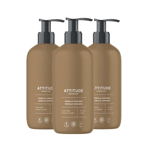 ATTITUDE Limited Edition Liquid Hand Soap EWG Verified Plant and Mineral-Based Vegan Personal Care Products Vanilla Caramel 16 Fl Oz (Pack of 3)