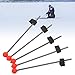 Pilipane Portable Mini Ice Fishing Rod Tip Set for Winter Fishing Enthusiasts Stainless Steel Red Balls Spring Tips (S)