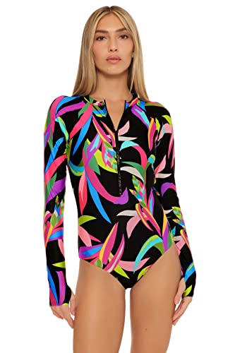 Trina Turk Women's Standard Birds Of Paradise One Piece Paddle Suit, Multi, Medium #TOP26