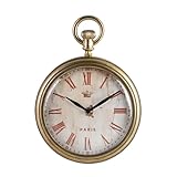NIKKY HOME Small Vintage Gold Wall Clock 8 Inch, Battery Operated Silent Retro Metal Round Analog Clock for Bathroom Kitchen Living Room Bedroom Office