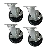 LINCO 6” Heavy Duty Casters - Set of 4 Polyurethane Caster Wheels, Swivel Casters for Cart Wheels, O