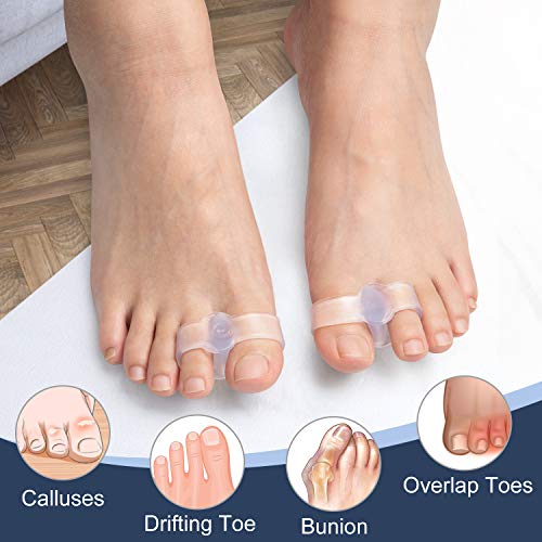 Promifun Gel Toe Corrector, 10 Pack Of Toe Separators With 2 Loops, Big Toe Spacer For Bunion Pain And Overlapping Toe #TOP1