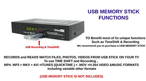 FULL HD COMBO Freeview HD + Satellite Receiver Compatible for Freesat and Sky Dish Records by a USB Memory stick. HDMI&SCART Out, USB WiFi Port Ready, 4in1 - 7