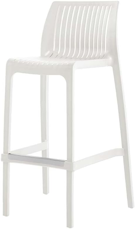 Lagoon Milos Resin Stackable Bar Stools - 2 Pcs Per/Set (White)