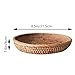 Chicapica Set of 2 Round Rattan Fruit Bowls (8.7 Inch) – Handwoven Wicker Bread Baskets for Serving – Shallow Decorative Trays for Coffee Table, Entryway Keys & Catchall – Boho Kitchen Decor