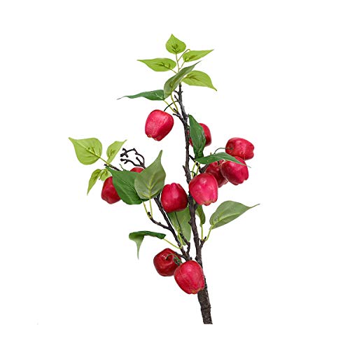 Miguor Artificial Fruits Decoration Office Decor Fake Plants Table Decor Nearly Real Plastic Fruit Branch For Desk Decoration Ornaments,Pack Of 1 (Red Apple Tree) #TOP25