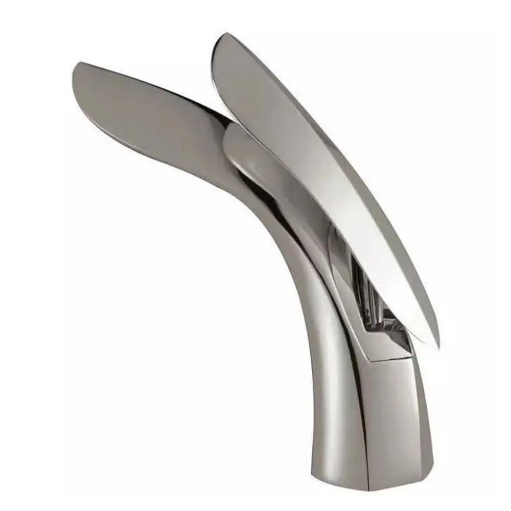 Blyqxs Nickel Basin Faucets Modern Bathroom Faucet Waterfall Single Hole Cold And Hot Water Tap Basin Faucet Mixer Taps Xt-423(Nickel)