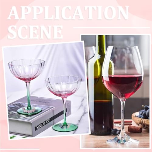 Marcadores de copas de vino SUNNYCLUE con piedras preciosas para tus fiestas y cenas con amigos 6