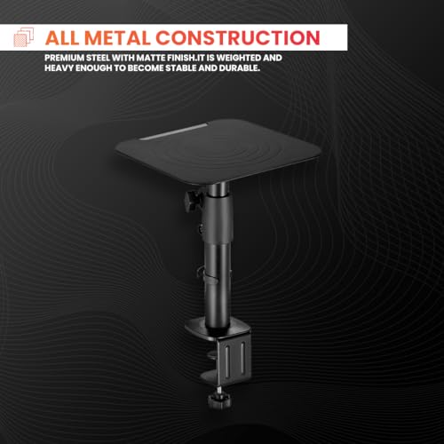 Audio Array AA-21 Desktop Mount Speaker Stands | 15KG Capacity | Height, Tilt & Rotation Adjustable | Smart Cable Management | for Sound Editing, Gaming, Music Production | Black (Set of 2) Audio Array AA-21 Desktop Mount Speaker Stands | 15KG Capacity | Height, Tilt & Rotation Adjustable | Smart Cable Management | for Sound Editing, Gaming, Music Production | Black (Set of 2)