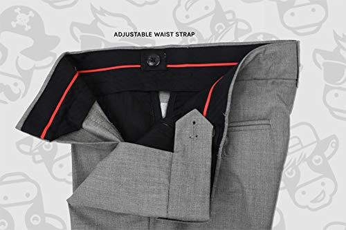 Black N Bianco Boys' First Class Slim Fit Trousers Dress Pants Gently Tapered Flat Front - Presented By Baby Muffin (18, Rustic Gray) #TOP4