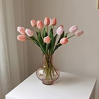 Amazon｜HGJH チューリップ 花束 F*8 造花 ピンク ホワイト アーティ