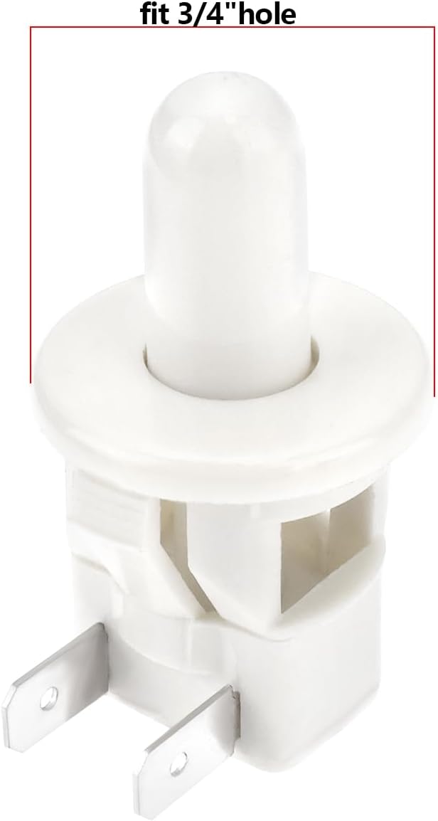 ECSiNG 1x 2 Pin Refrigerator Door Light Switch Replacement 297243800 Compatible with Frigidaire Compatible with Electrolux Refrigerator AP4370047 PS2332280 Fits 3/4 Hole