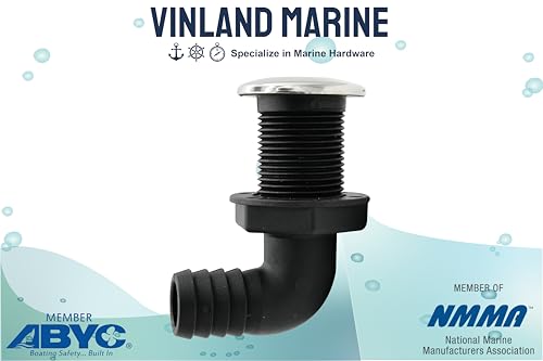 Vinland Marine Thru Hull Fitting, 90 Degrees Assorted Sizes/Styles Through Hull Fitting, Boat Through Hull Fittings for Boats, Livewell Drain Fitting, Livewell Fittings, Livewell Drain Hose - Thumbnail 5