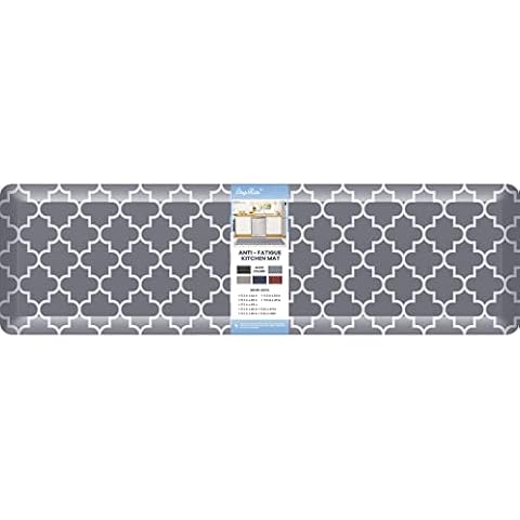 4/5 Inch Thick Kitchen Rugs, Kitchen Mat, Anti Fatigue Floor Mat, Waterproof Mats & Rugs, Heavy Duty PVC Ergonomic Comfort Standing Foam for Kitchen, Home, Office, Sink, Garage, 17.3" x60”, Grey Cover