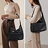 Skyearman Sac Porté épaule Femme en Cuir PU Souple Sacs Fourre-tout Rétro Sac Cabas Grand Capacité Tendance (Noir) #1