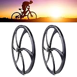 26 Inch Bicycle Rims Front & Rear Bike Mag Wheelset, 6- Spoke 26 Inch Mountain Bike Wheelset Disc Br