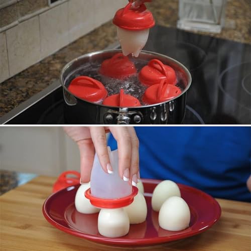 6 Pcs Egg Cooker and Steamer, Prepare Hard Boiled Eggs without the Shell - Thumbnail 3