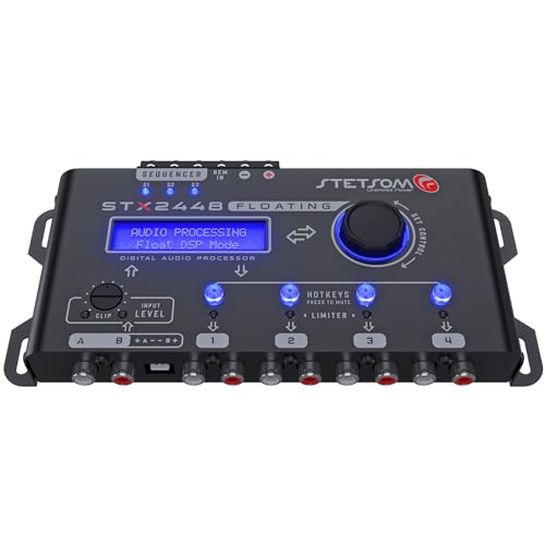 Stetsom STX2448 FLOATING PRO - Full Professional DSP, Digital Signal, Processor PRO, Crossover & Graphic Equalizer 15 Bands, Remote Sequencer, Subharmonic Bass, RCA & HIGH Input, Limiter Peak & RMS by Stetsom - Image 4