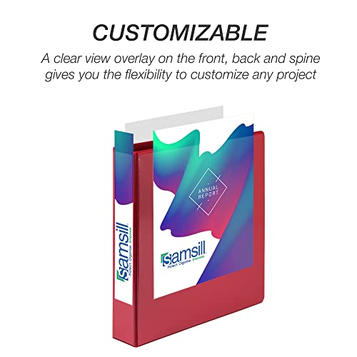 Samsill Durable 2 inch 3 Ring Binder, Made in USA, D Ring Binder, FSC 100% Recycled Chipboard, Basic Assortment, 4 Pack