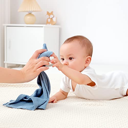 Image of insular Baby Lovey Blanket for Boys and Girls, Organic Cotton Muslin Security Blanket for Babies, Soft Breathable Lovie Soothing Towel for Newborn and Infant, Star&Moon(Pink)