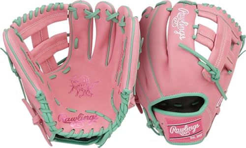 Rawlings | Heart of the Hide Series Baseball Glove | 11.75" | Right Hand Throw | Pink/Mint