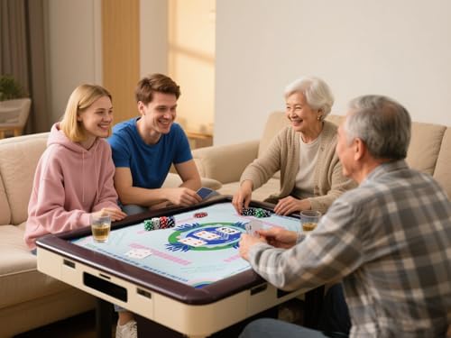 Mahjong Mat, tapete antideslizante para juegos de mesa 32.4x32.4 pulg miniatura 7