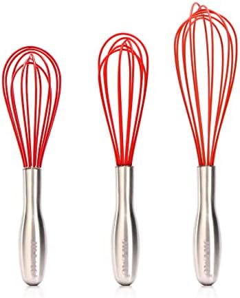 Jillmo Whisk, Silicone Whisk Set,3 pack(8.5"+10"+11.5")