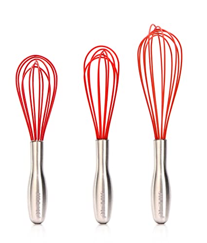 Jillmo Whisk, Silicone Whisk Set,3 Pack(8.5"+10"+11.5") #TOP28