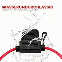 Gebildet 5pcs 16AWG Sicherungshalter mit Draht für KFZ LKW, 32V 20A Inline Flachsicherung Wasserdicht Halter, mit 6-teiligen Standard Mittel Flachsicherungen (3A /5A /7.5A /10A /15A /20A) – Ansicht 5