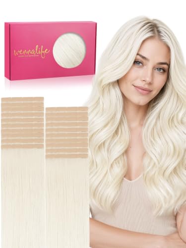 Image of WENNALIFE 3.15 inch Wide Tape in Hair Extensions Human Hair, Tape in Weft