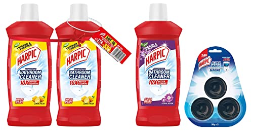 Harpic Disinfectant Bathroom Cleaner Liquid, Lemon – 1L (Pack Of 2) & Harpic Flushmatic In-Cistern Toilet Cleaner Blocks, Marine – 150 G & Fujifilm Instax Mini Rainbow Instant Film For Rs. 366 @ 53 %