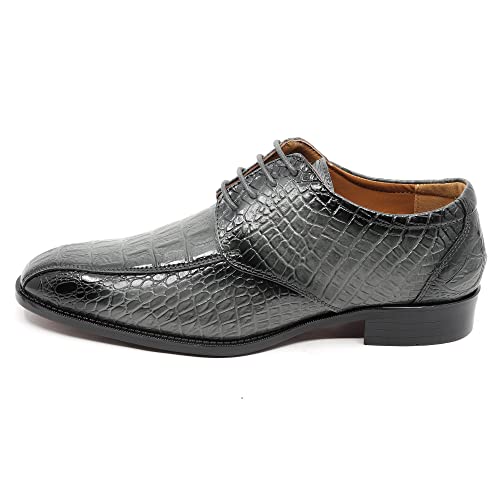 Image of Men's Alligator Crocodile Print Oxford Fashion Lace Up Dress Shoe croco-03
