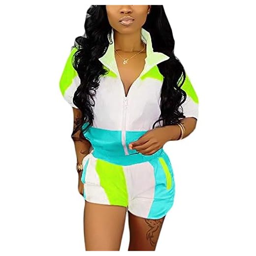 Women 2 Piece Outfits Zip Jacket Crop Tops and Shorts Pants Windbreaker Tracksuit Blue