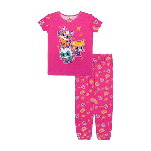 Disney Girls 2-piece Snug-fit Cotton Holiday Pajama Set Soft & Cute for Kids GO SUPER KITTIES 6