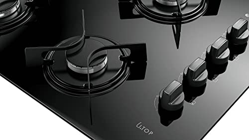 Cooktop 4 Bocas Preto com Mesa de Vidro Atlas U Top Bivolt
