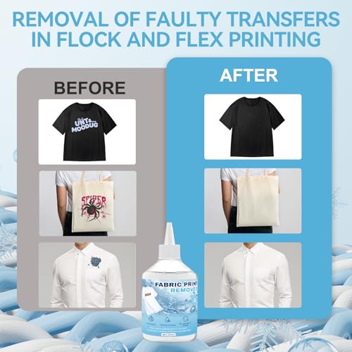 WEILAOK Removedor de Vinilo de Transferencia de Calor para Tejidos, Removedor Rápido de Letras de Vinilo, Potente Removedor de Residuos, Suave Lmpresión Ropa Eliminación Rápida Eliminación, 260ml