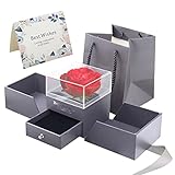 [Ampliamente utilizado] La caja de regalo rosa se puede usar para guardar anillos, collares, joyas, etc. La caja de cajones impresionantemente hermosa, la caja de regalo rosa, la convierte en un hermoso regalo de lujo, también se puede usar como caja de joyería, caja de anillos.