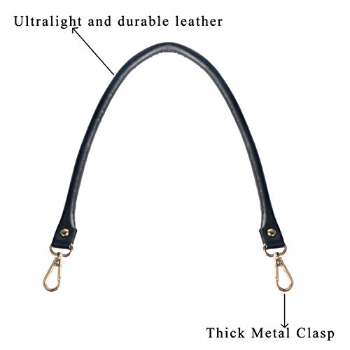 Beaulegan Handbag Leather Handles Replacement 2 Pcs, 60cm Long(Black/Gold), 60Centimeter - Image 3