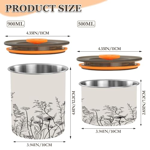 Frasco Hermético de Acero Inoxidable 500 ml Diseño Floral miniatura 2