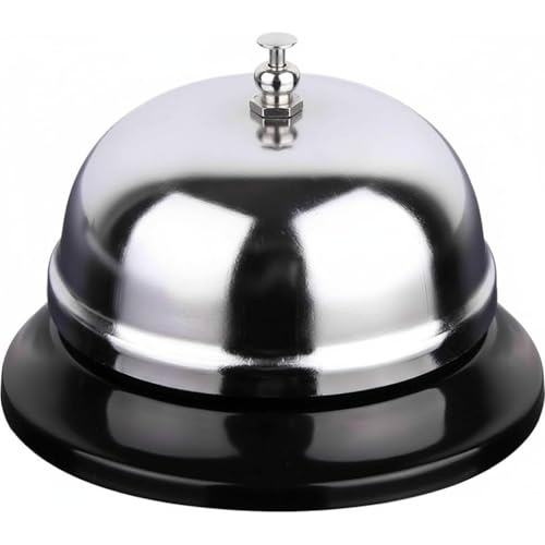 卓上ベル ChimePro 小型 金属製 呼び鈴 コールベル ブラック×シルバー 飲食店 ホテル 受付 学校 オフィス 会議 電池不要の画像