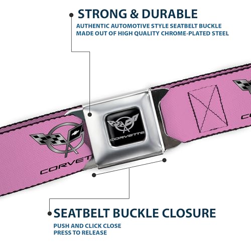 Cinturón Corvette C5 Buckle-Down con acabado plateado y estampado premium 6