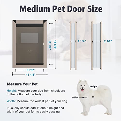 Hardlight Champagne Gold Weatherproof Large Dog Doors For Large Dogs With Double Magnetic Flaps, Rugged Aluminum Frame Doggie Doors For Medium Pets Up To 40Lbs, Easy Installation #TOP2