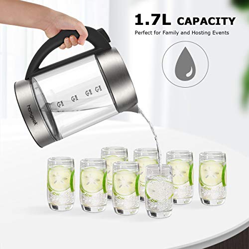 Electric Kettle, Homgeek Electric Kettle Glass with Variable Temperature Control, Auto Shut-Off & Boil-Dry Protect Function, Keep-Warm Design, 1.7L, BPA Free - Thumbnail 5