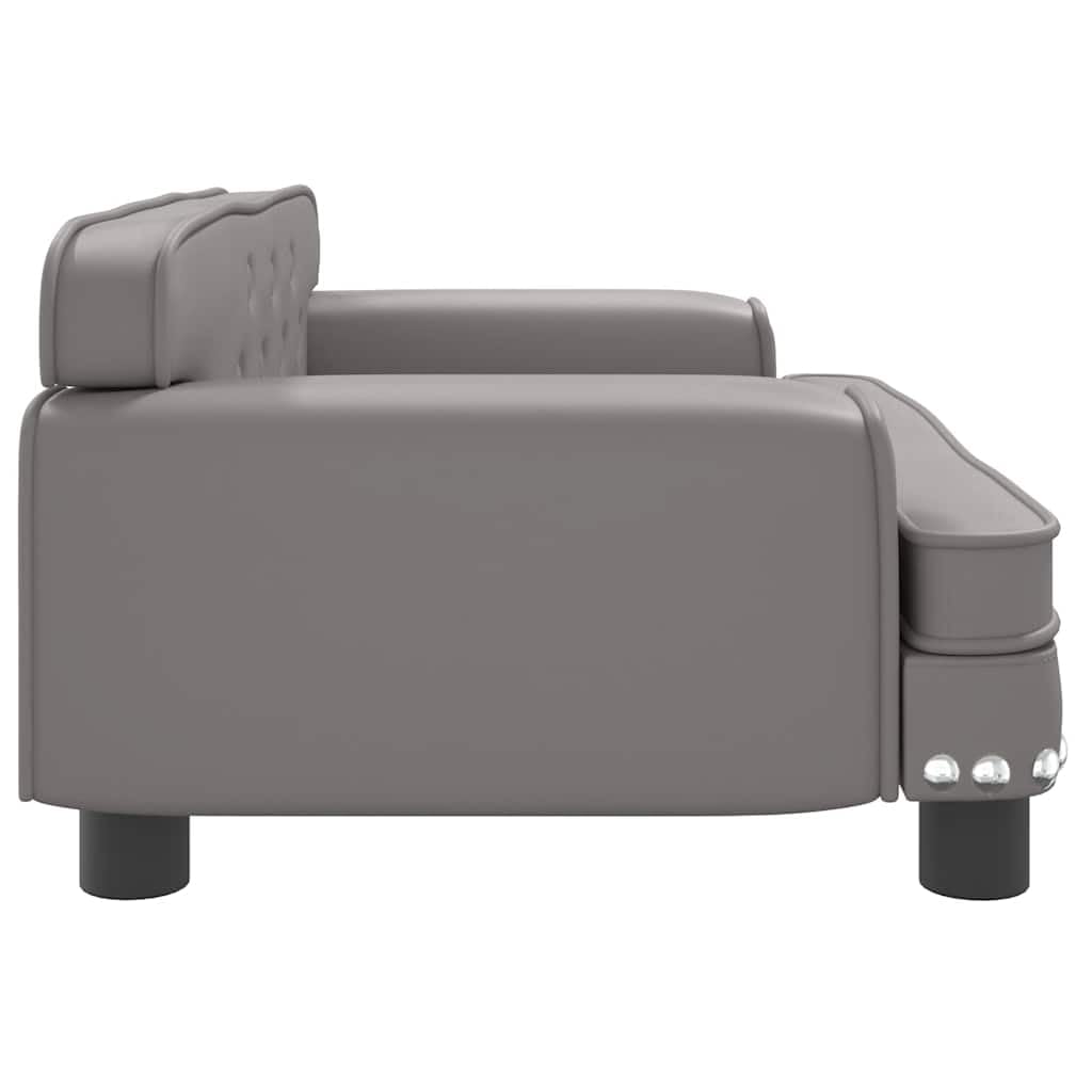 Hundebett Grau 70x45x30 cm Kunstleder Sofa mit Kiefernholzrahmen, wasserdichtes und bequemes Haustierbett für Entspannung, Robustes Hundesofa mit Vier Füßen für Stabilität