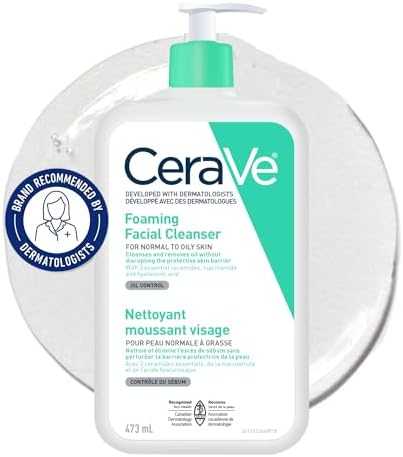 CeraVe Foaming Face Wash, Gentle Face Cleanser for Men & Women with Hyaluronic Acid, Niacinamide, Ceramides. Makeup Remover for oily skin, Fragrance-Free, Non-Comedogenic, Sensitive Skin, 473ML - View 3