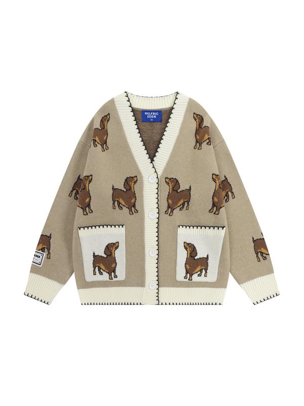 Aelfric Eden Women's Cardigan Dachshund Graphic Cardigan V-Neck