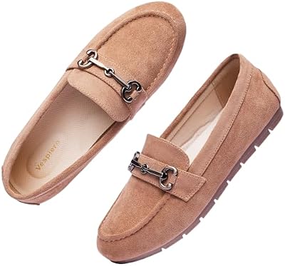 Vespiero Women's Loafers Comfortable Dressy Slip on Flats Penny Loafers for Women Office Work Walkin...