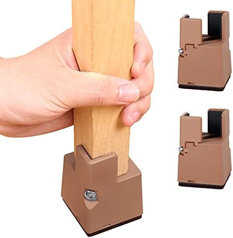 Scotthtdfb 2 Pack Adjustable Chair Risers with Screw Clamp Heavy Duty Furniture Risers 2 Inch Height Reusable Square Chairs Elevators Lifts up 20000 lbs Fit Square/Round Leg for Sofa Chair Table