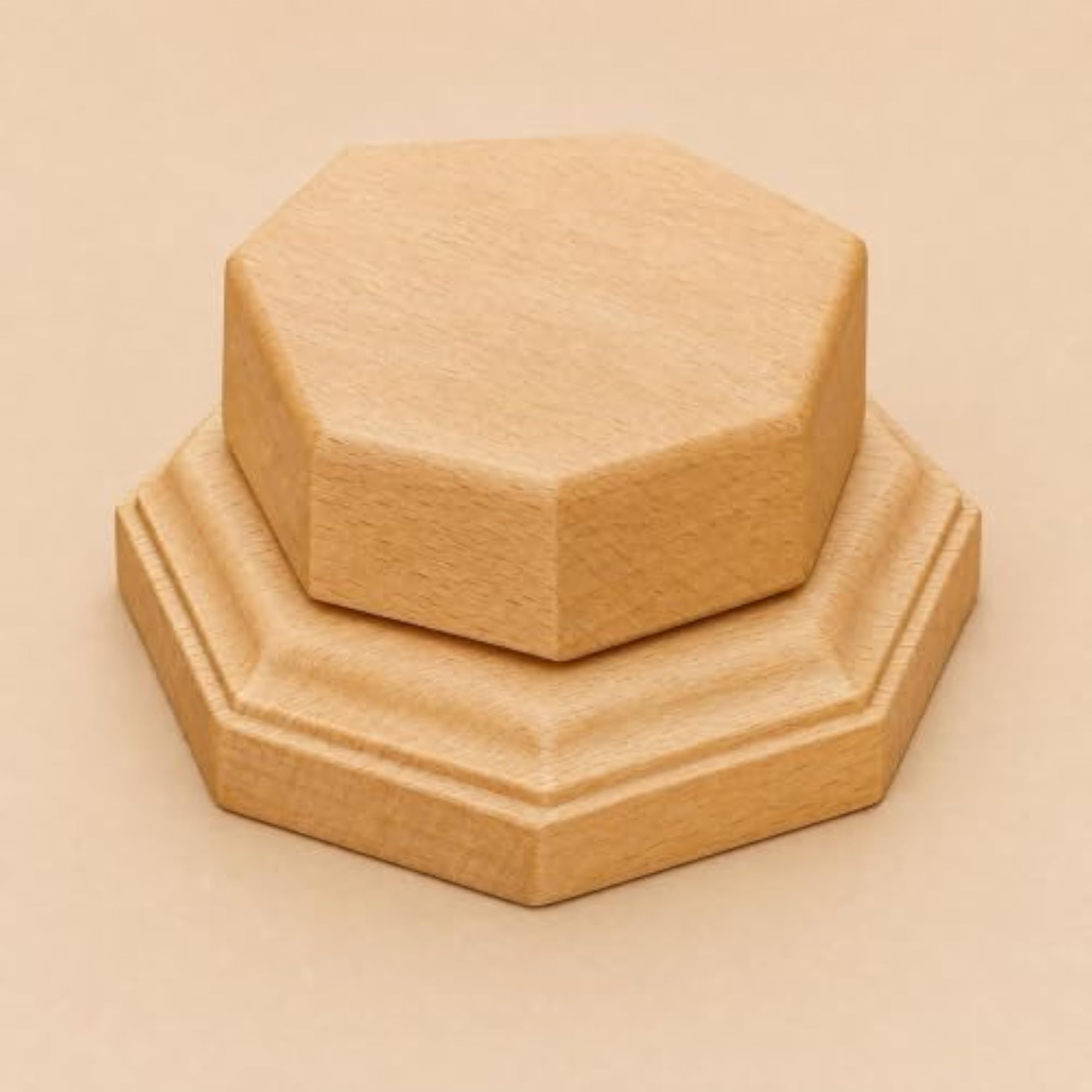 Beech Wood Display Pedestal, Elegant Octagonal Design